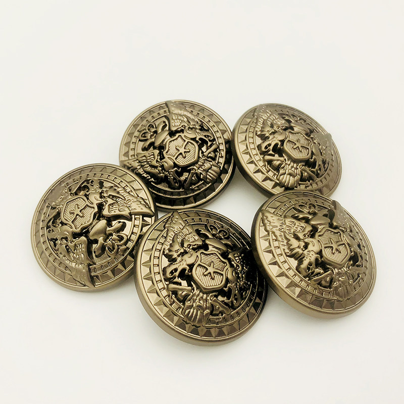 高端质感金属大衣扣英伦风男女西装制服外套纽扣圆形茶金风衣钮扣