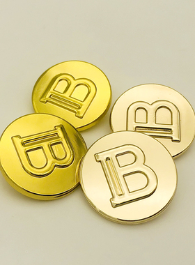 高端B家实心金属西装大衣扣子毛衣开衫裙子外套纽扣金色钮扣时尚