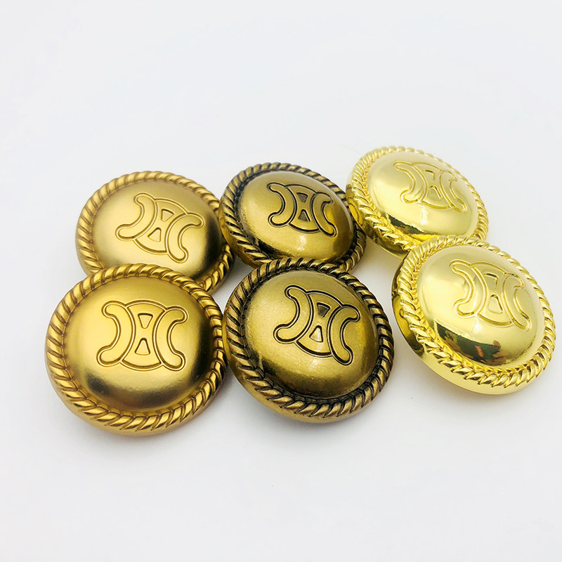 高档金属扣经典大衣扣子金色纽扣男女西服扣圆形衣服裙子装饰钮扣