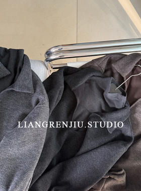 公司货。港风。高领无袖打底+厚实翻领宽松上衣套装两件套25172X