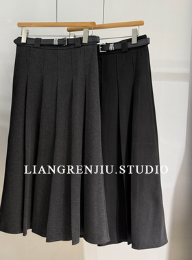 毛呢加厚。巨百搭！秋冬百褶伞裙半身裙7399B