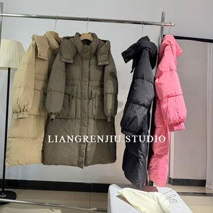 厚实保暖 充绒量高 连帽秋冬长款 白鸭绒羽绒服6013CR 划算到爆