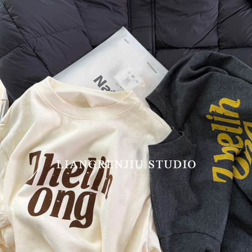 圆领字母百搭宽松气质T恤