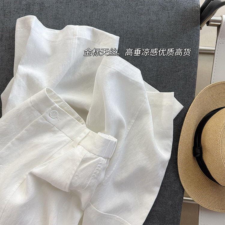 质感好绝!优秀直筒白裤子。天丝公司货休闲裤626-1M