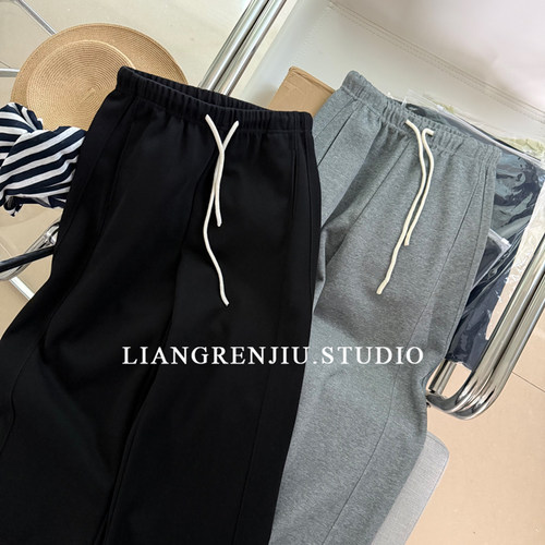 自留款。百搭舒适。松弛感显瘦直筒卫裤春季新款休闲裤2626B13