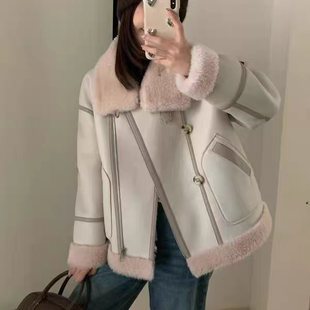 赛过羽绒。双me正品。Yang毛。两面穿皮毛一体厚实外套MR