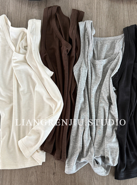 自穿款。天丝薄软。夏季刚需。衣橱B备单品宽肩带背心吊带9961B8R