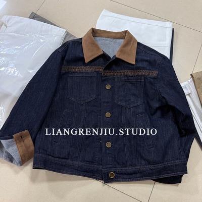 翻领长袖百搭复古牛仔外套