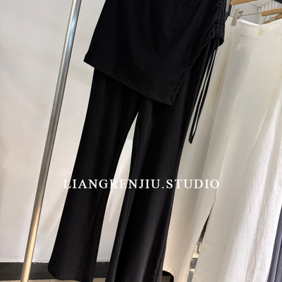 品牌剩余！显瘦神器！很薄软很舒服！屁帘假两件微喇裤26831C