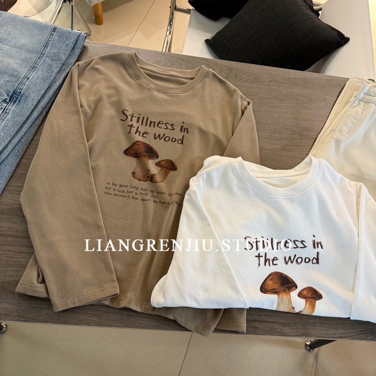 圆领印花宽松大版时尚T恤