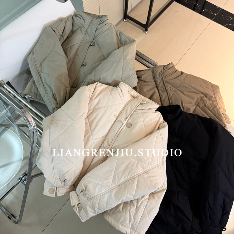 立领拉链纯色百搭保暖羽绒服