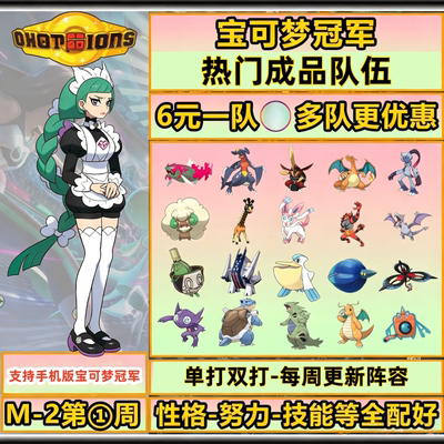 宝可梦冠军队伍双打 单打成品精灵闪光6V满级满努力 可进HOME