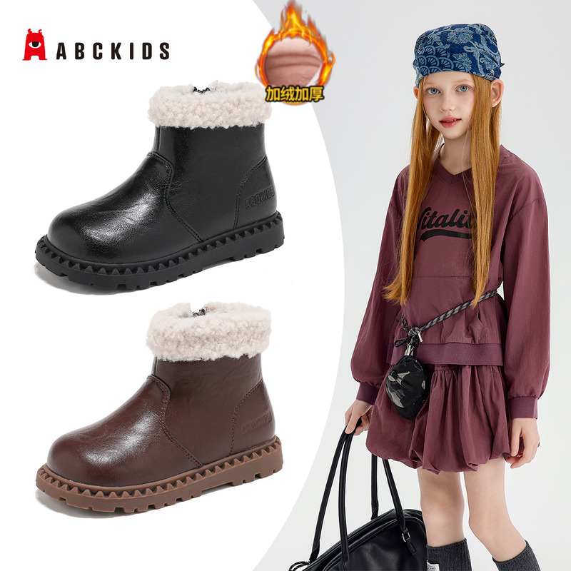 abckids儿童棉靴女童冬季新款