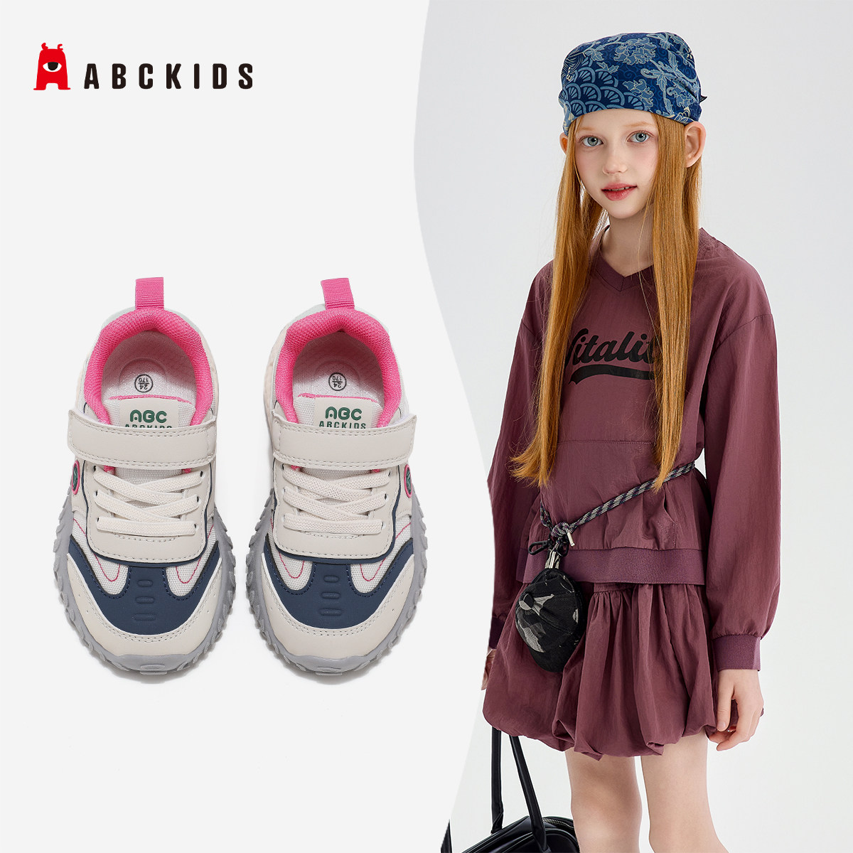 abckids童鞋儿童运动鞋男童2025秋季幼儿园1-3岁透气女宝宝学步鞋