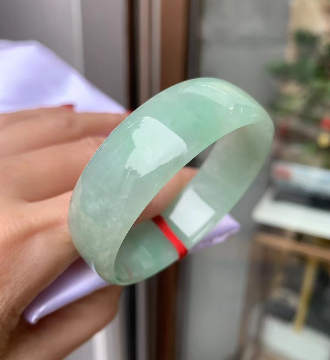妙音宝玉 49正圈小圈口缅甸翡翠A货翡翠手镯 小号手镯