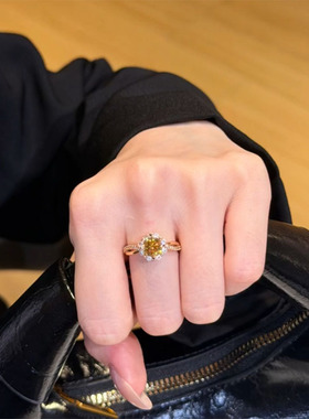 小众戒指指环饰品花朵时尚独特个性设计感戒指饰品闪亮精美