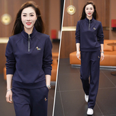 套头运动两件套女年轻复古百搭外穿套装 2026 春秋美式