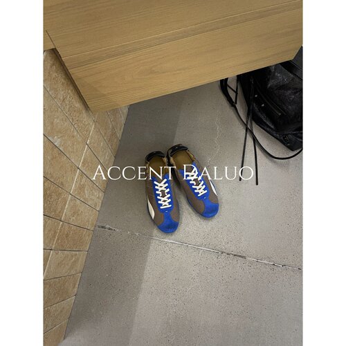 时尚复古高丝光牛反绒水洗帆布撞色系带芭蕾舞德训鞋运动休闲女鞋