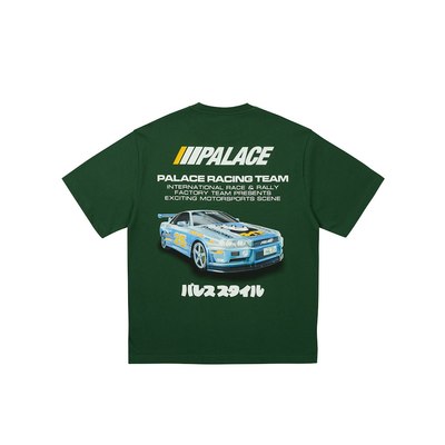 palace 25ss赛车字母印花短袖 全棉圆领休闲半袖潮牌情侣同款T恤