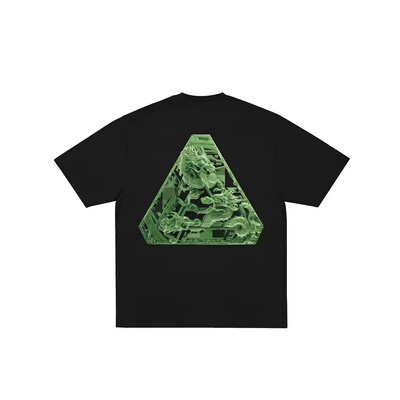 PAL香港新店限定三角T恤潮牌男女同款全棉短袖玉龙回头印花TEE