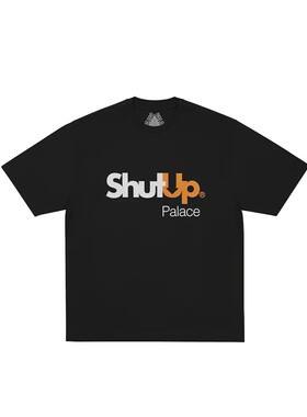 palace 25fw闭嘴印花短袖男女同款休闲时尚全棉半袖潮流宽松T恤