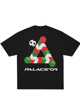 palace fw25 立体魔方足球印花潮牌T恤宽松男女同款全棉短袖TEE