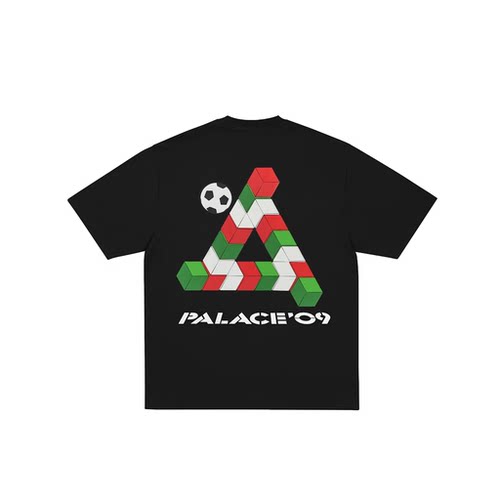 palace fw25 立体魔方足球印花潮牌T恤宽松男女同款全棉短袖TEE