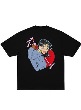 palace fw25女孩唐老鸭印花半袖全棉圆领休闲T恤潮牌男女同款短袖