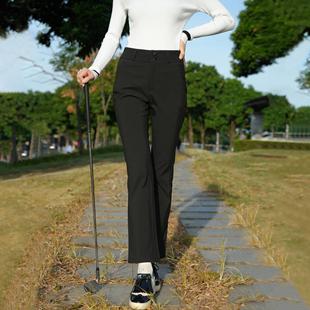 新款 加绒透气微喇女裤 秋冬薄绒百搭黑色速干提臀球裤 高尔夫女裤