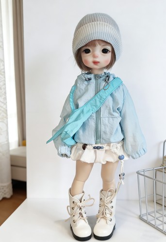 BJD6分 雾霾蓝拉链外套【Nona Atelier】