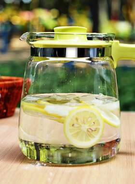紫丁香耐热玻璃凉水壶大容量耐高温果汁冷水壶凉水杯 小号 1500ml