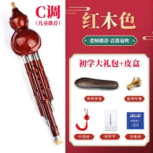 藝歌金丝楠竹葫芦丝乐器初学者C调降B调演奏型防摔儿童小学生专用