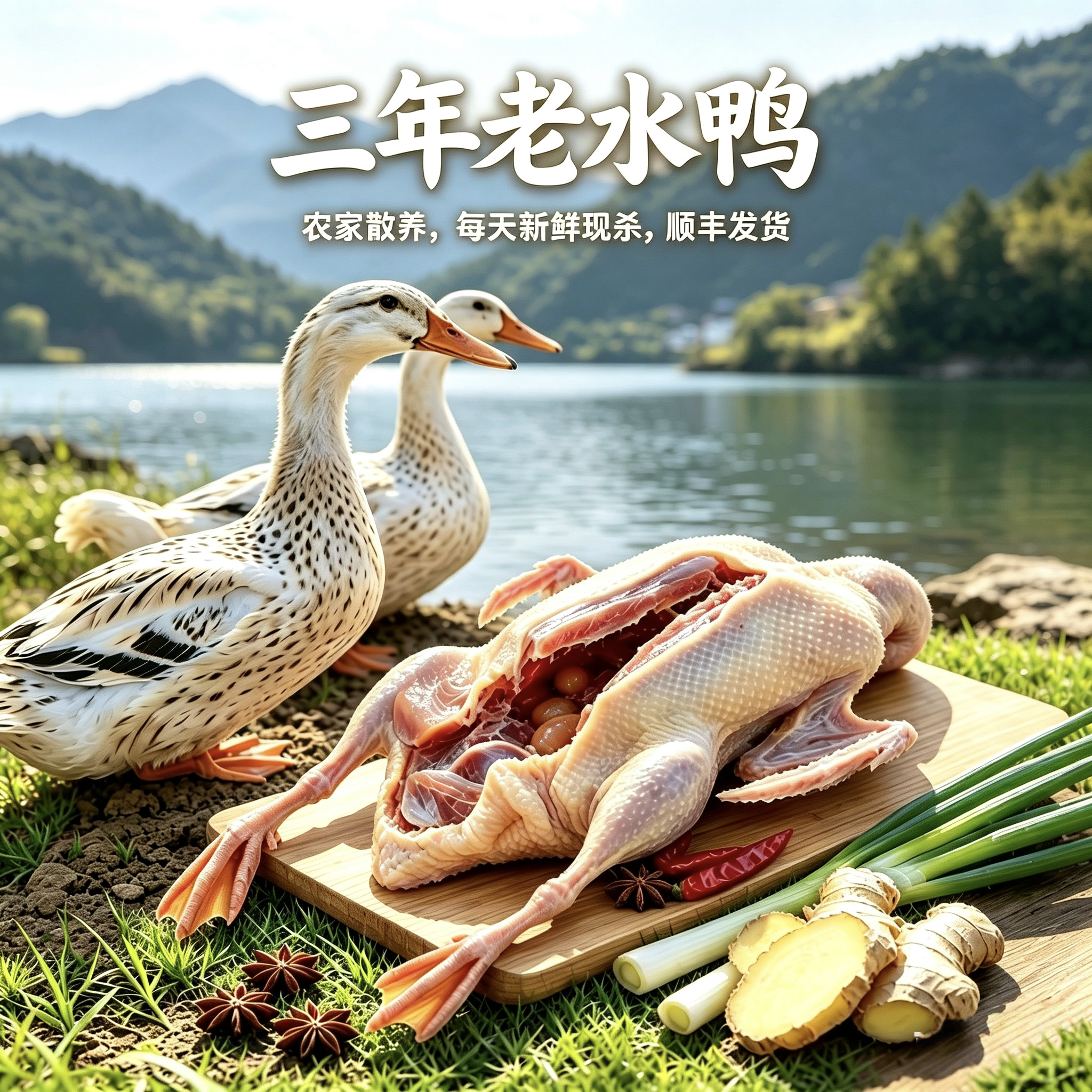 散养老鸭土鸭老鸭子 麻鸭番鸭老水鸭 土鸭子飞鸭包顺丰新鲜鸭肉