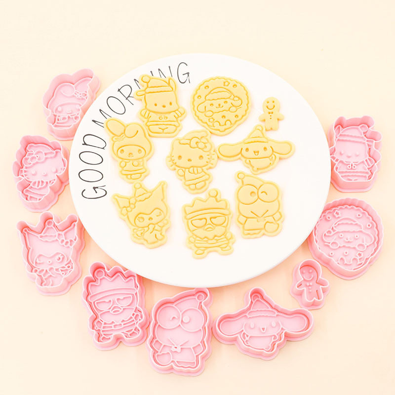 卡通饼干模具kt美蒂兔圣诞树造型曲奇翻糖立体按压式创意烘焙工具