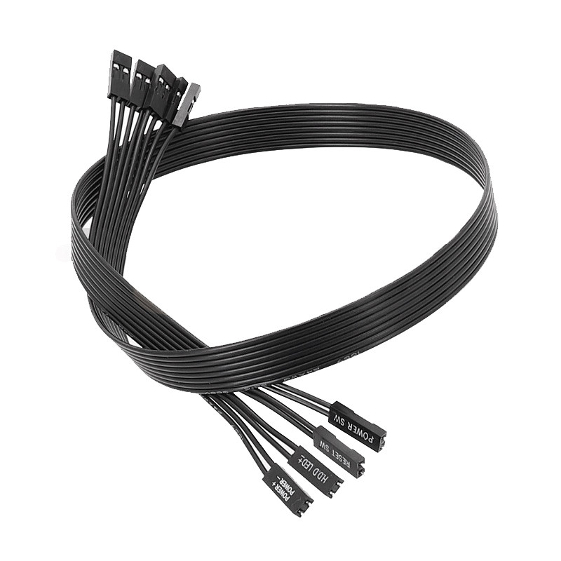 9pin台式机主板开关跳线9针公转母延长线开机重启机箱主板加长线