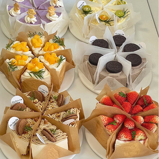 蛋糕切块油纸巴斯克4/6/8寸提拉米苏分隔纸烘焙甜品防油包装垫纸