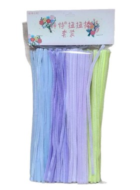 工扭束d色毛条毛儿童创益玩具手扭棒花iy彩绒毛根材料包意智