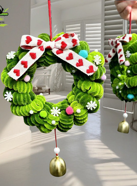 诞树工d料包摆办门把手装饰摆圣扭扭棒手iy材桌公室创意桌面件