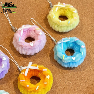 锌特扭棒糖果色甜毛绒甜女童发意挂扭甜圈美少送儿夹简约创发饰件