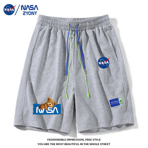 NASA联名官方夏季宽松短裤子男女款ins潮牌学生休闲运动五分裤DBA