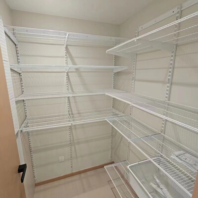 定制墙上金属置物架步入式衣帽间壁挂墙式储藏室货架收纳架地下室