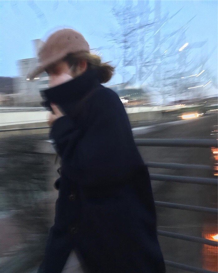 이미 한정판 한국 동대문 오버사이즈 브라운 & 블루 레트로 알파카 코트 여성용 롱 모직 코트