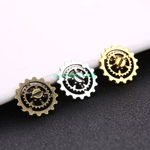 DIY个性 创意耳钉洛丽塔lolita钟表齿轮造型手工材料滴胶填充20个