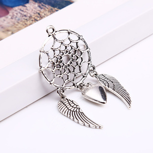 DIY捕梦网挂件 合金饰品配件翅膀 天使的守护首饰钥匙扣吊坠