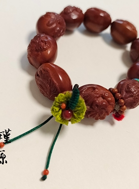 桃核碗小滴溜手工编绳小叶子文玩手串万能扣挂件diy提溜饰品配件