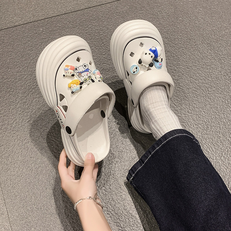 洞洞鞋女款2025夏季新款外穿eva防滑韩版凉拖鞋厚底包头拖
