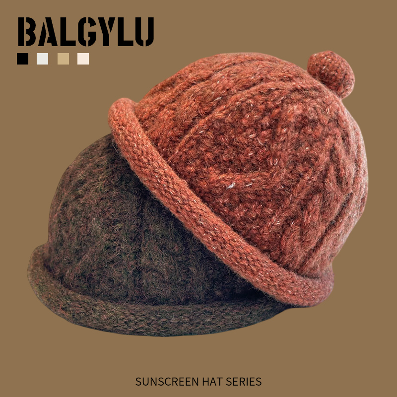 新款复古麻花针织地主帽男女