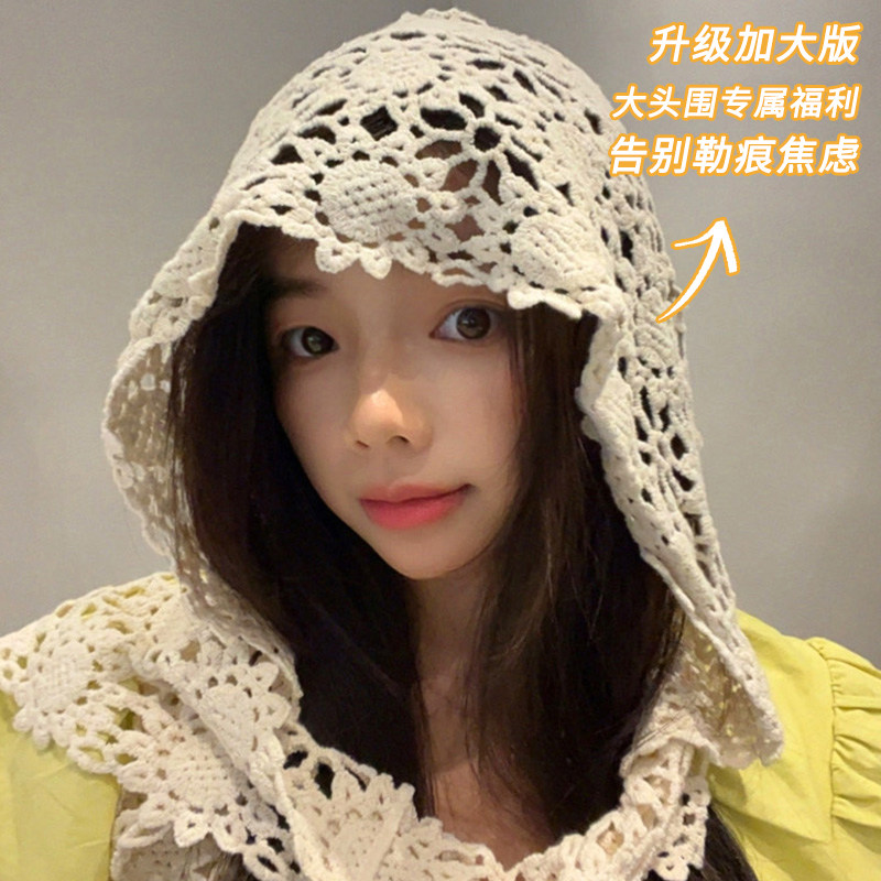 民族风手工编织包头帽女镂空透气
