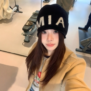大头围帽子女款2025新款韩版时尚潮酷字母堆堆帽百搭显脸小冷帽男