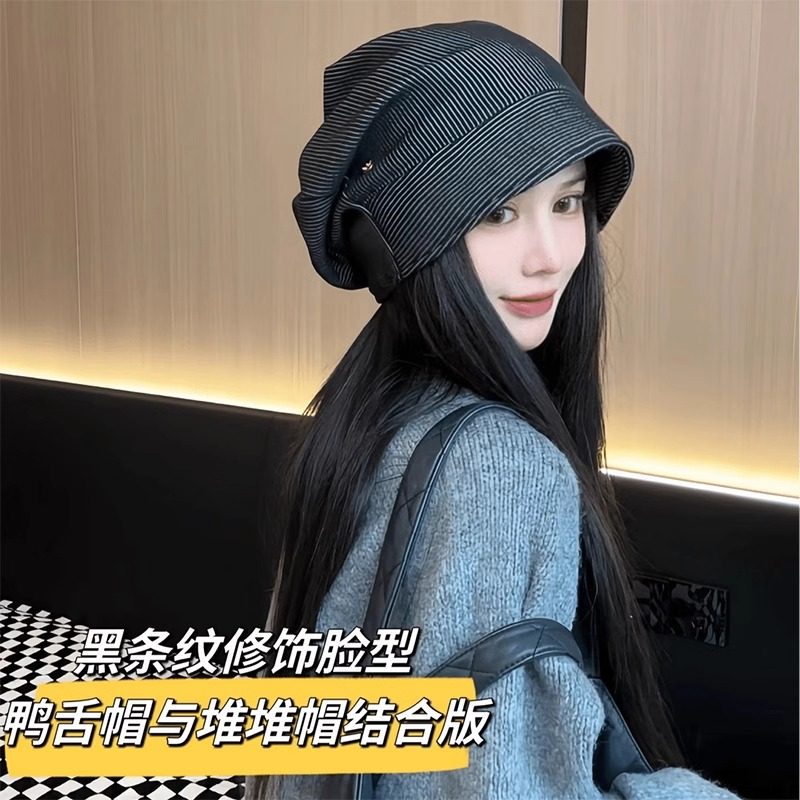 韩版素颜针织堆堆帽女百搭显脸小